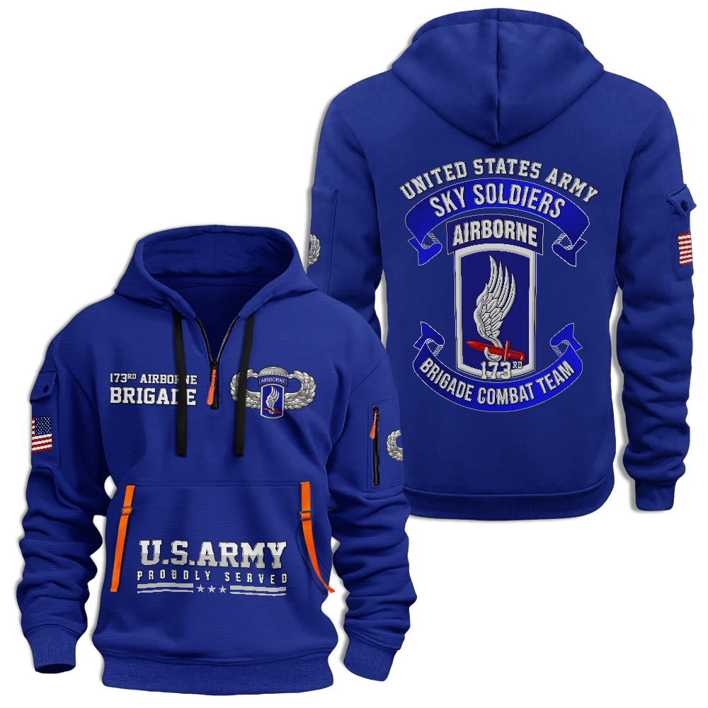 173rd Airborne Brigade Quarter Zip Hoodie