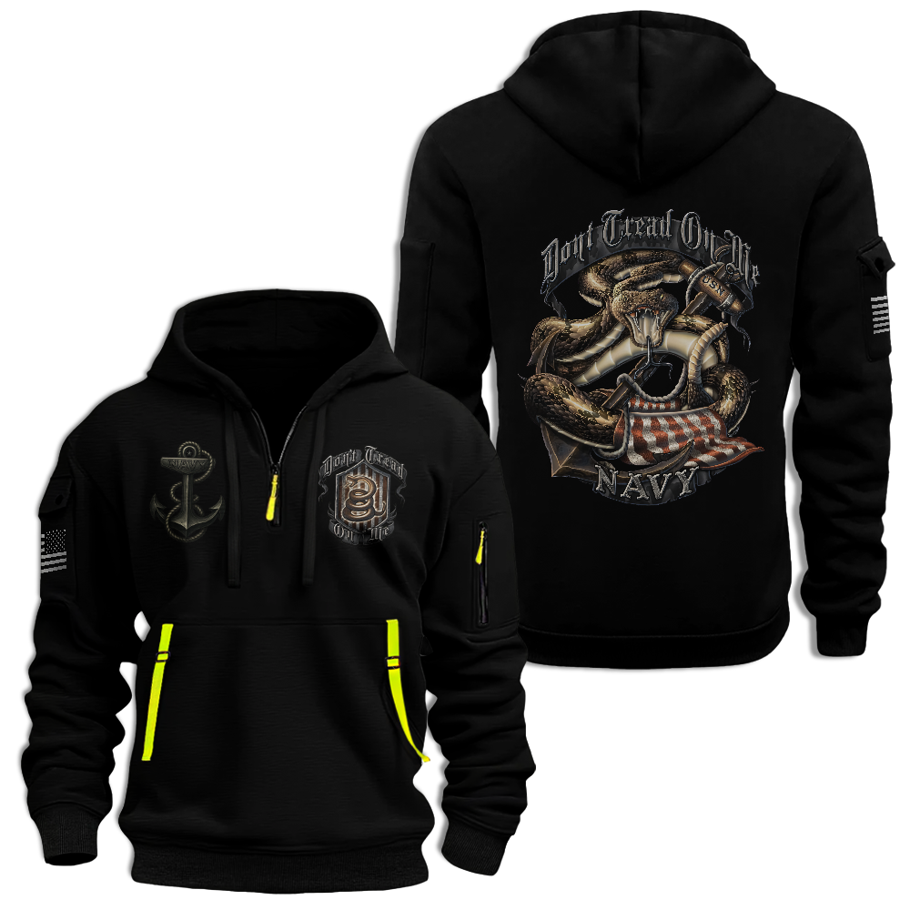 Navy Don't Tread On Me Quarter Zip Hoodie