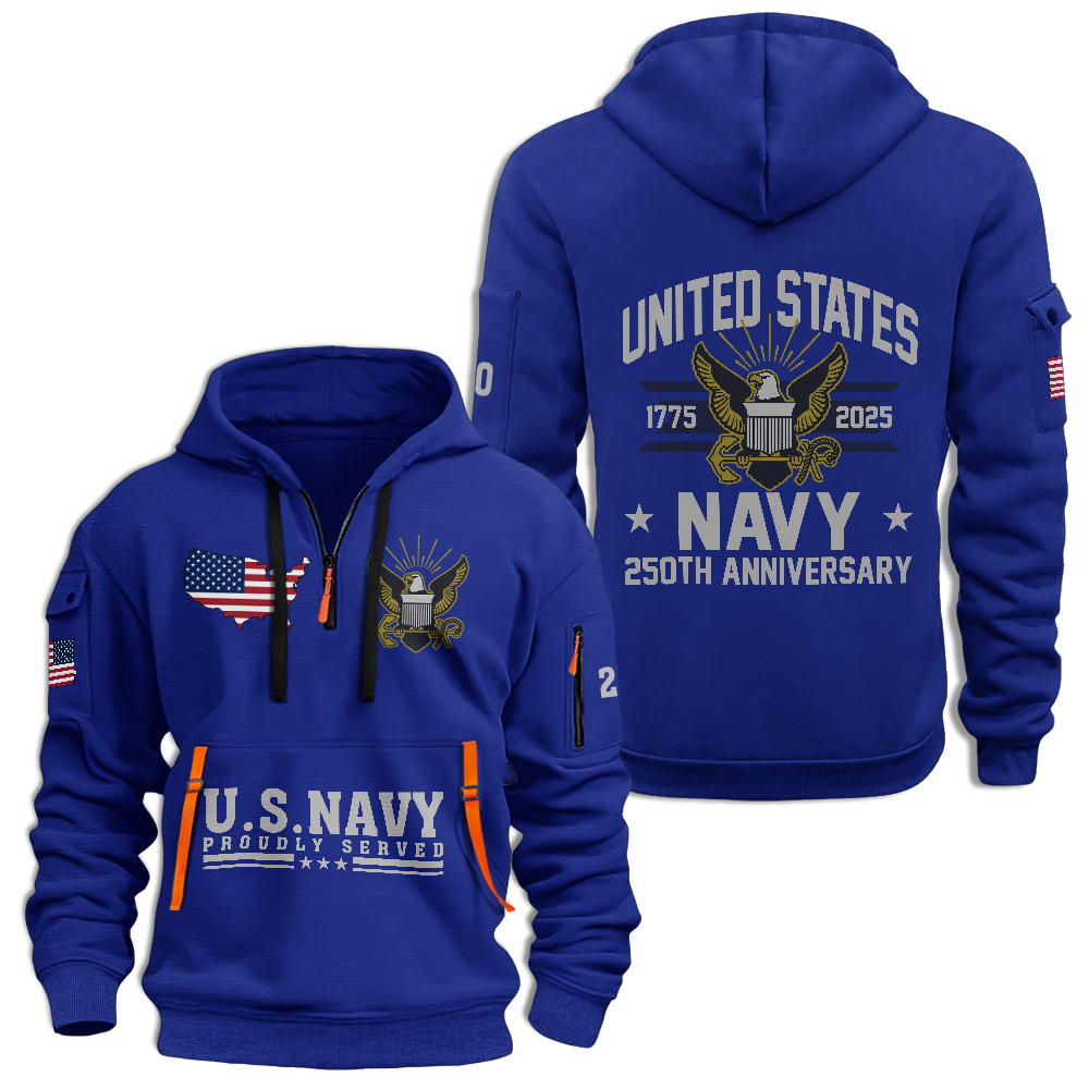 Navy 250th Anniversary Quarter Zip Hoodie
