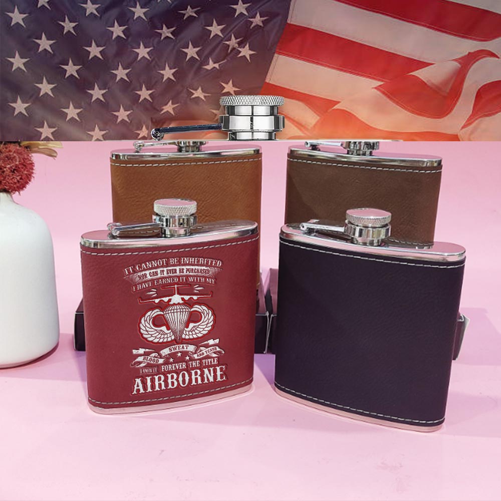 I Own It Forever The Title Airborne Leather Flask