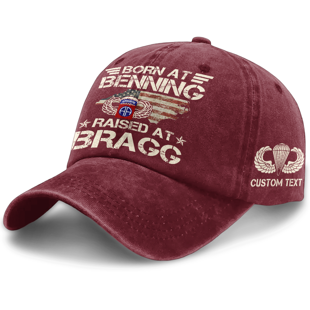 82nd Airborne Born At Benning Washed Cap