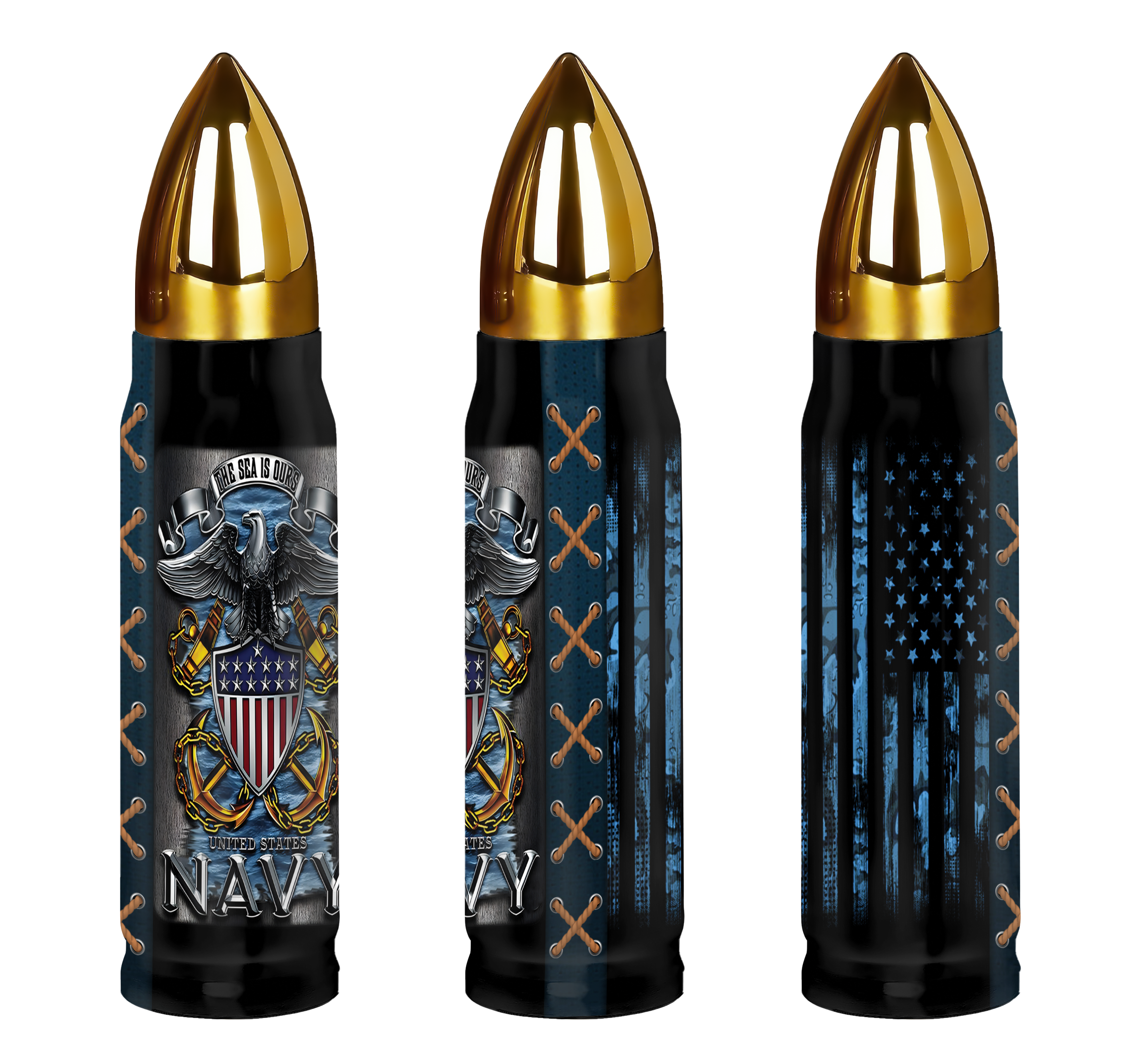 Navy Honor Courage Commitment Combo Quarter Zip Hoodie Bullet Tumbler