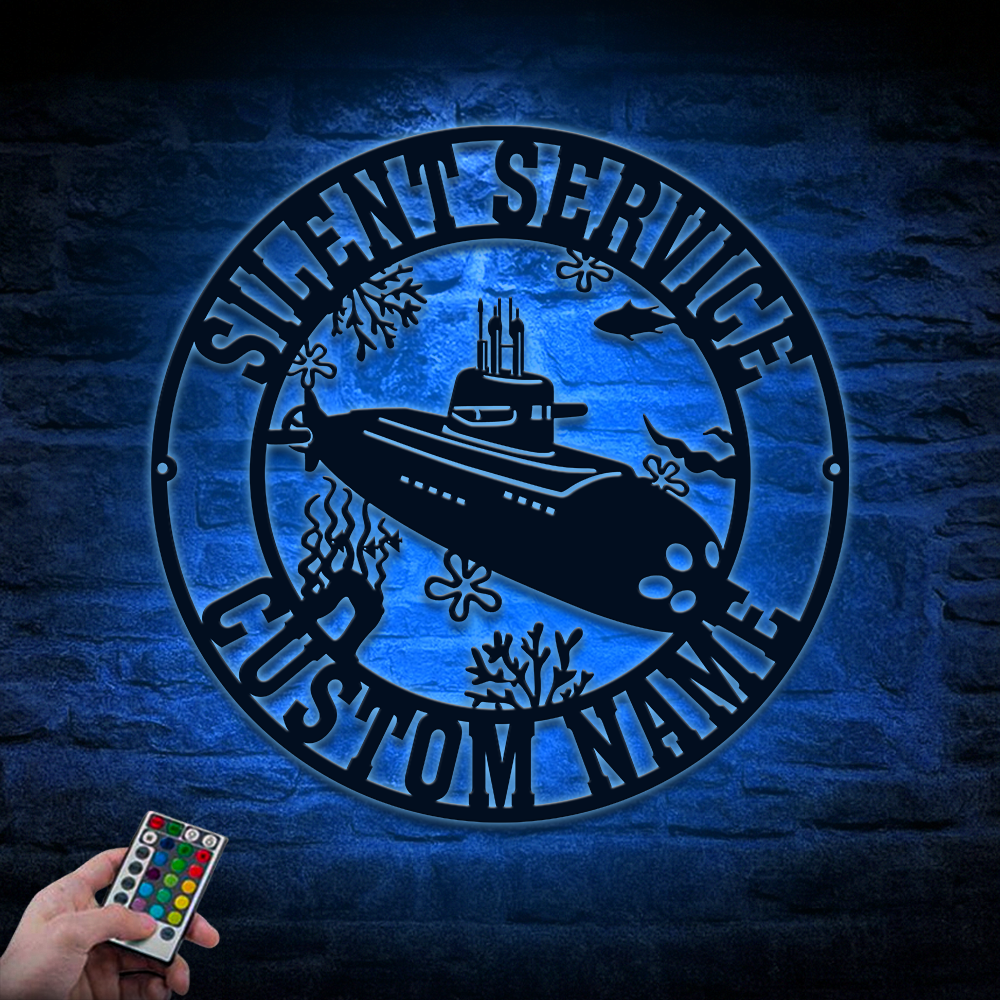 Personalized Navy Submarine Metal Sign Wall Art