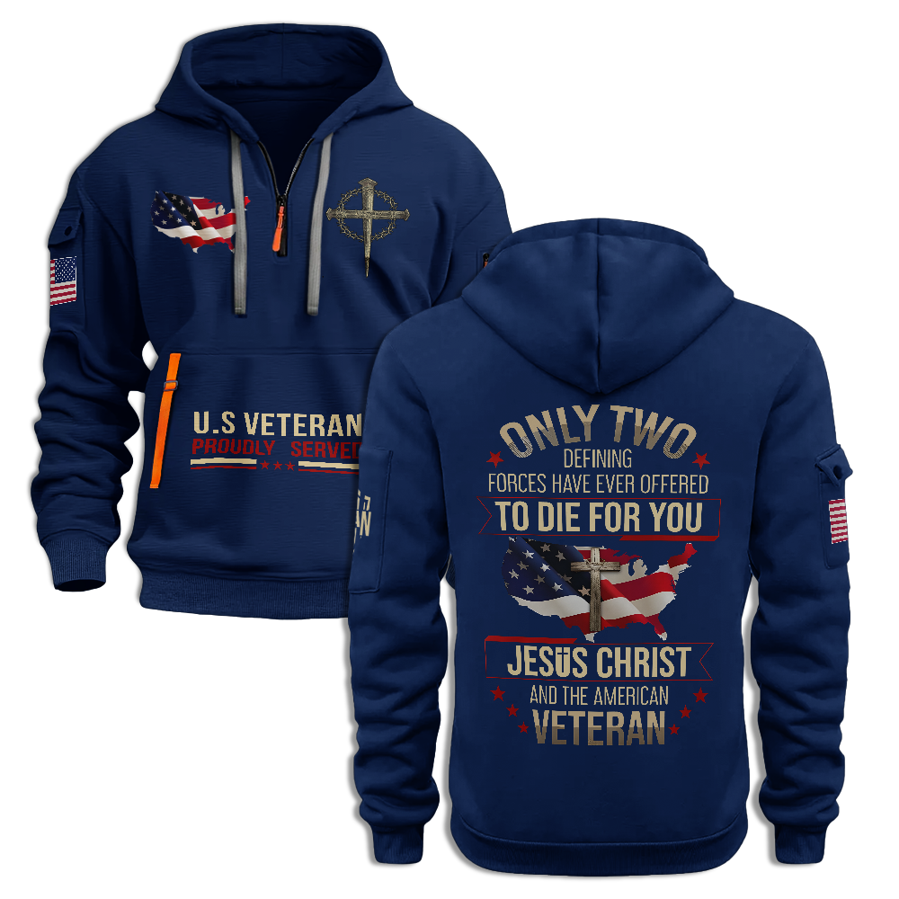 Jesus Christ And The American Veteran Quarter Zip Hoodie