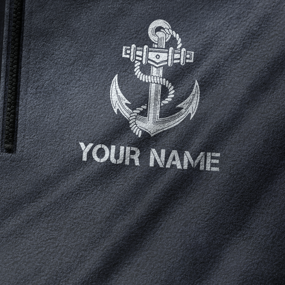Personalizable Navy Snipes Half-Zip Raglan Sweatshirt