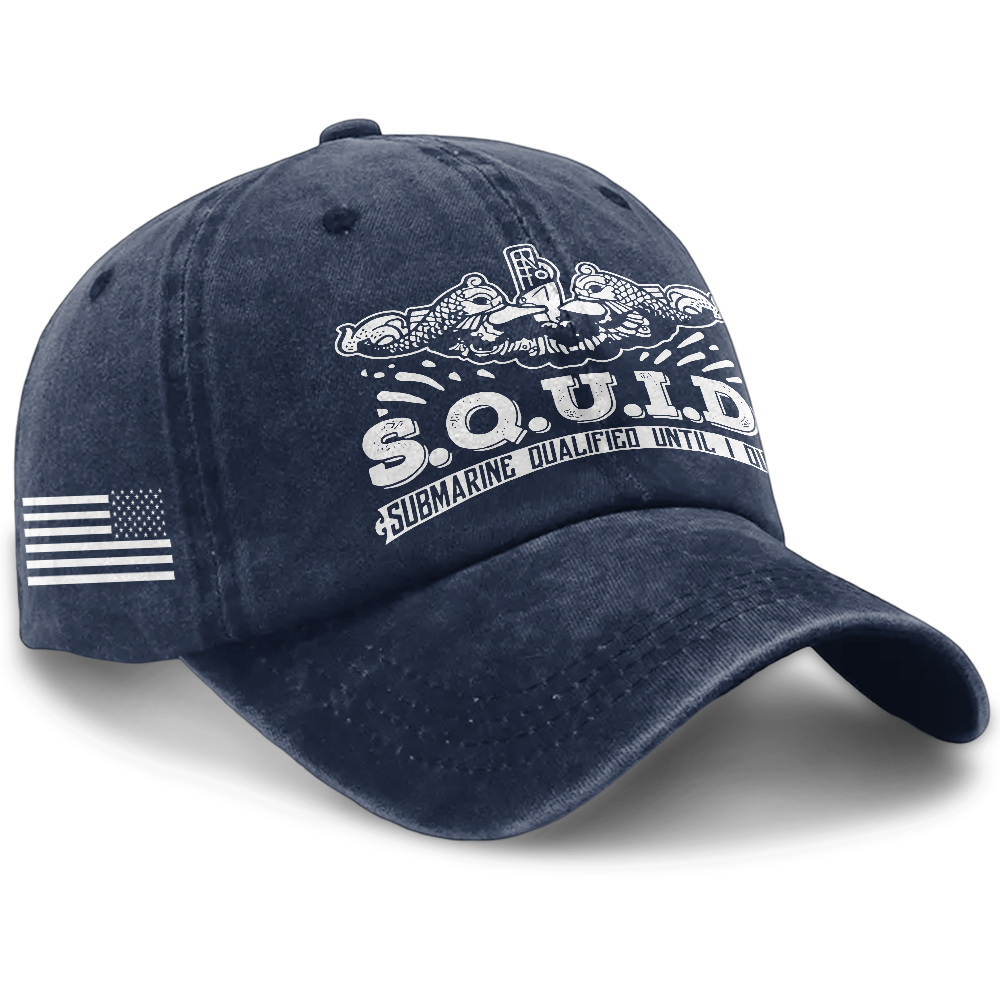 Navy Submarine SQUID Washed Cap