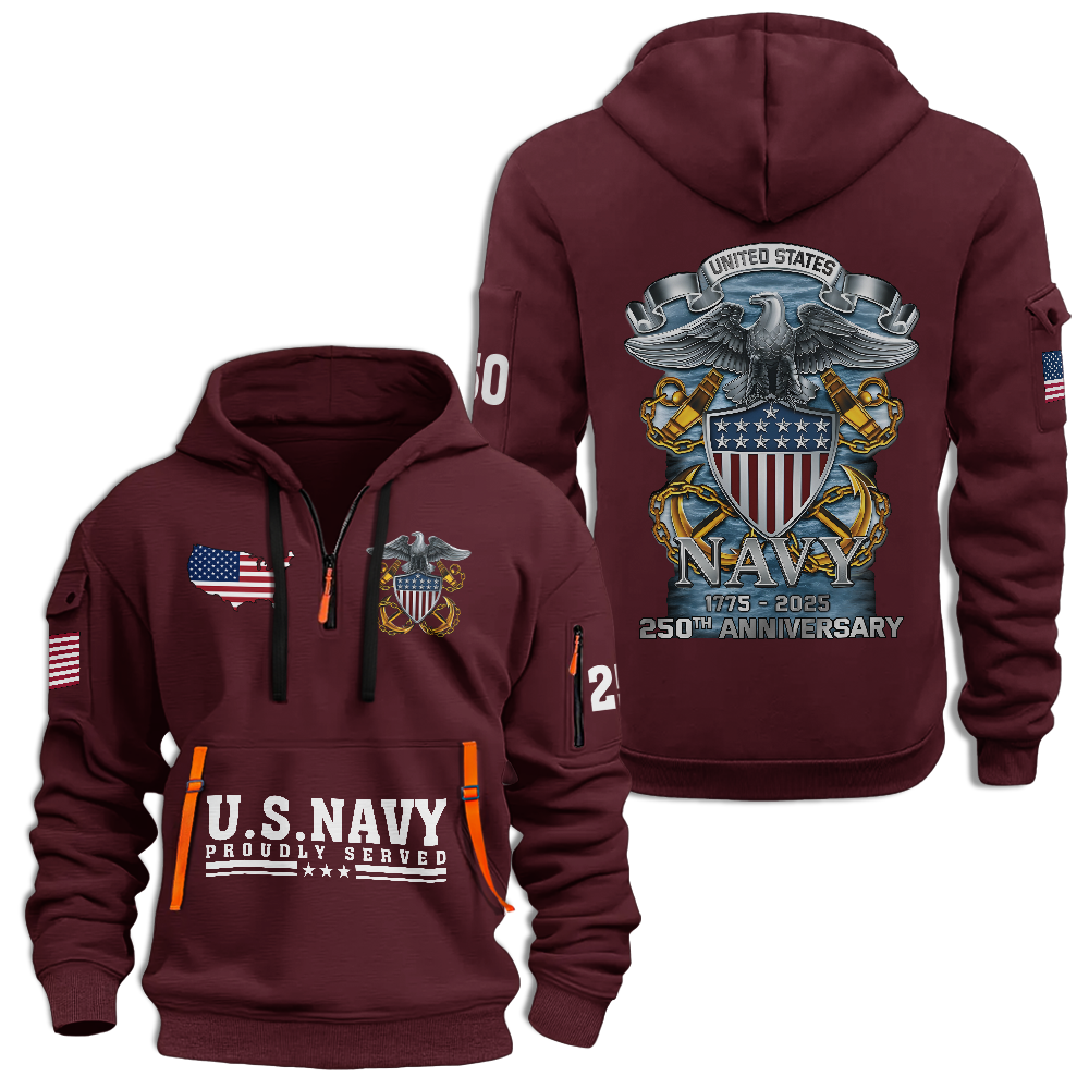 Navy 250th Anniversary Quarter Zip Hoodie