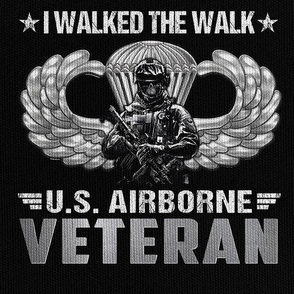 Airborne Veteran I Walked The Walk Quarter Zip Hoodie