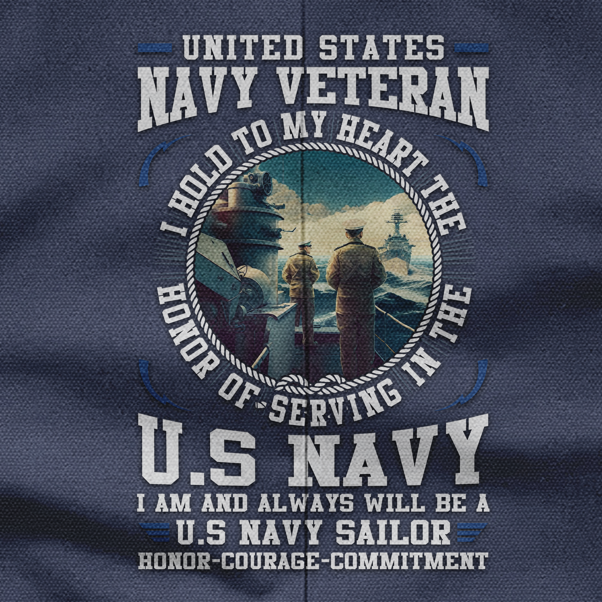 Personalizable Navy Honor Courage Commitment Pocket Vest