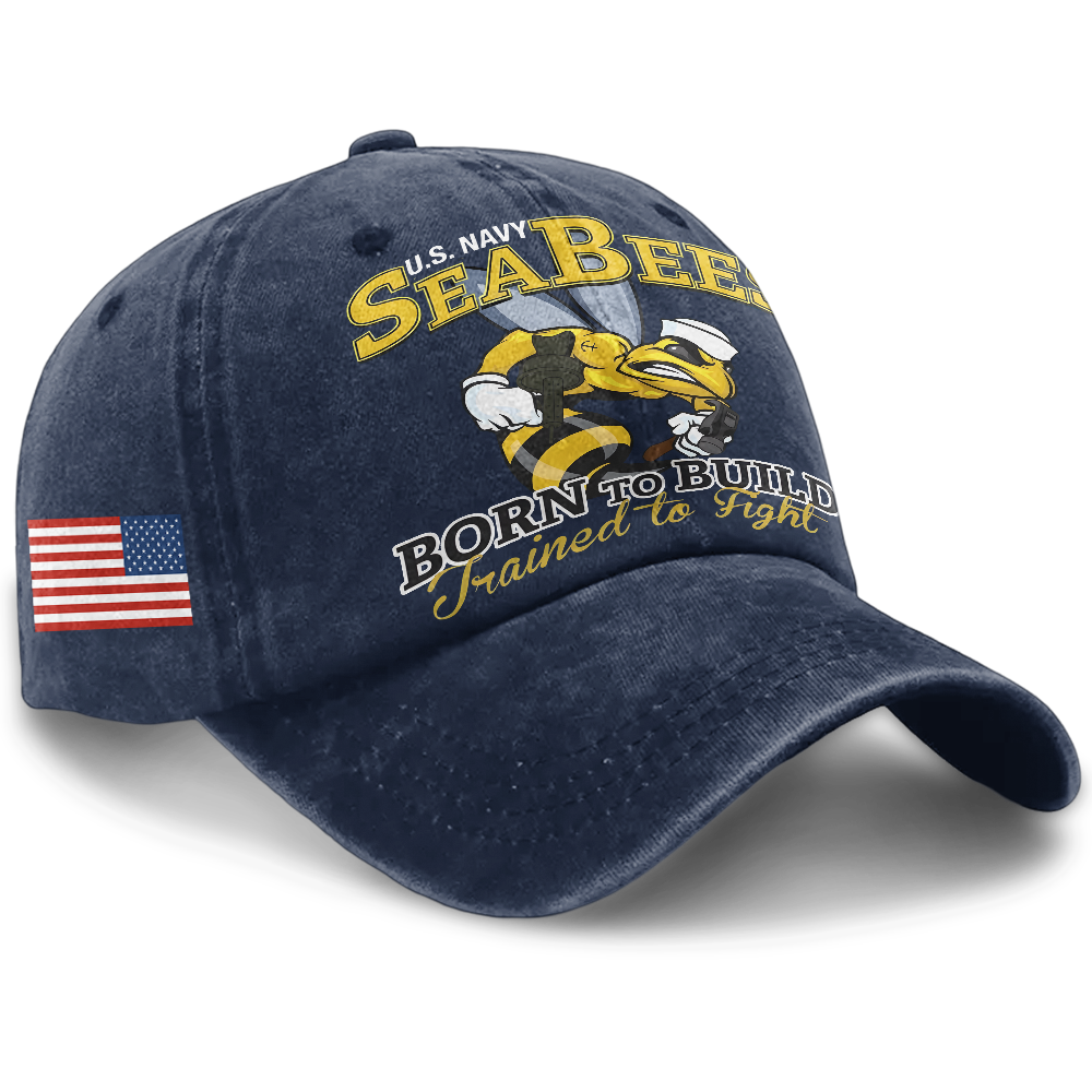 Personalizable Navy Seabee Washed Cap