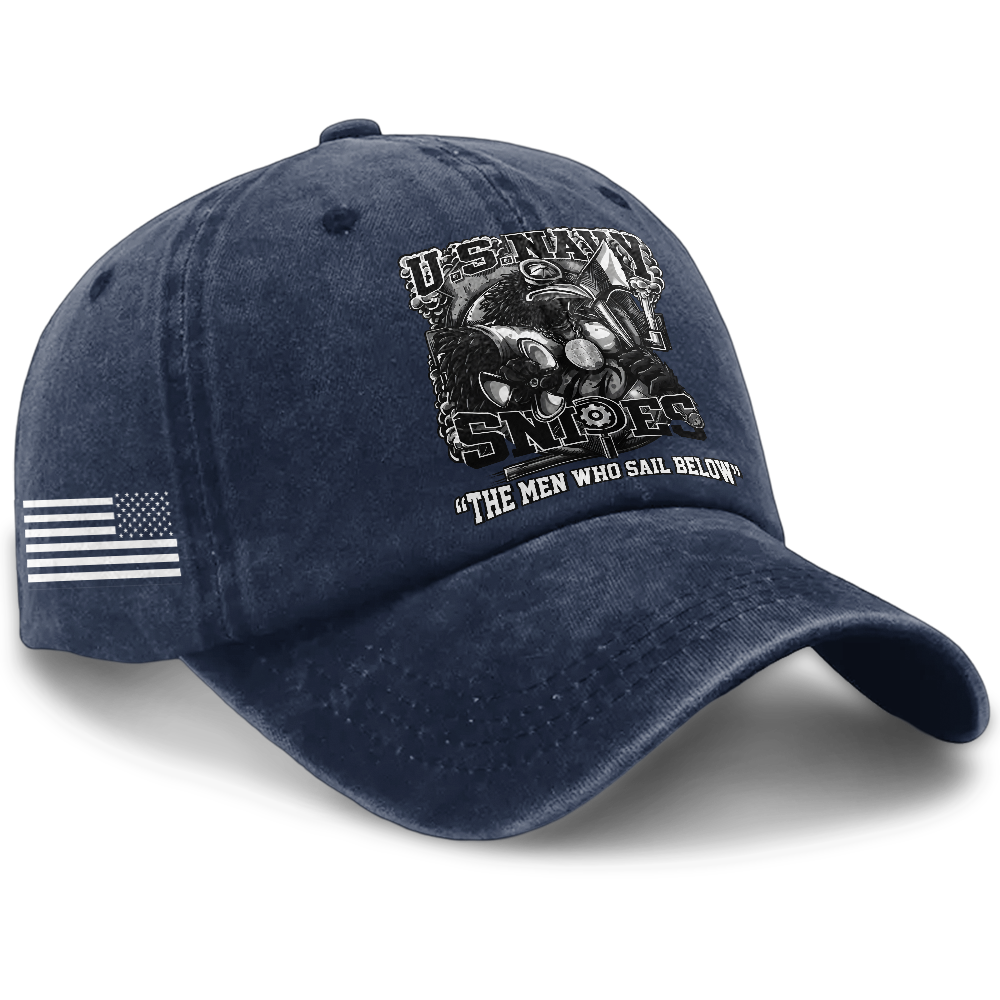 Personalizable Navy Snipes Washed Cap
