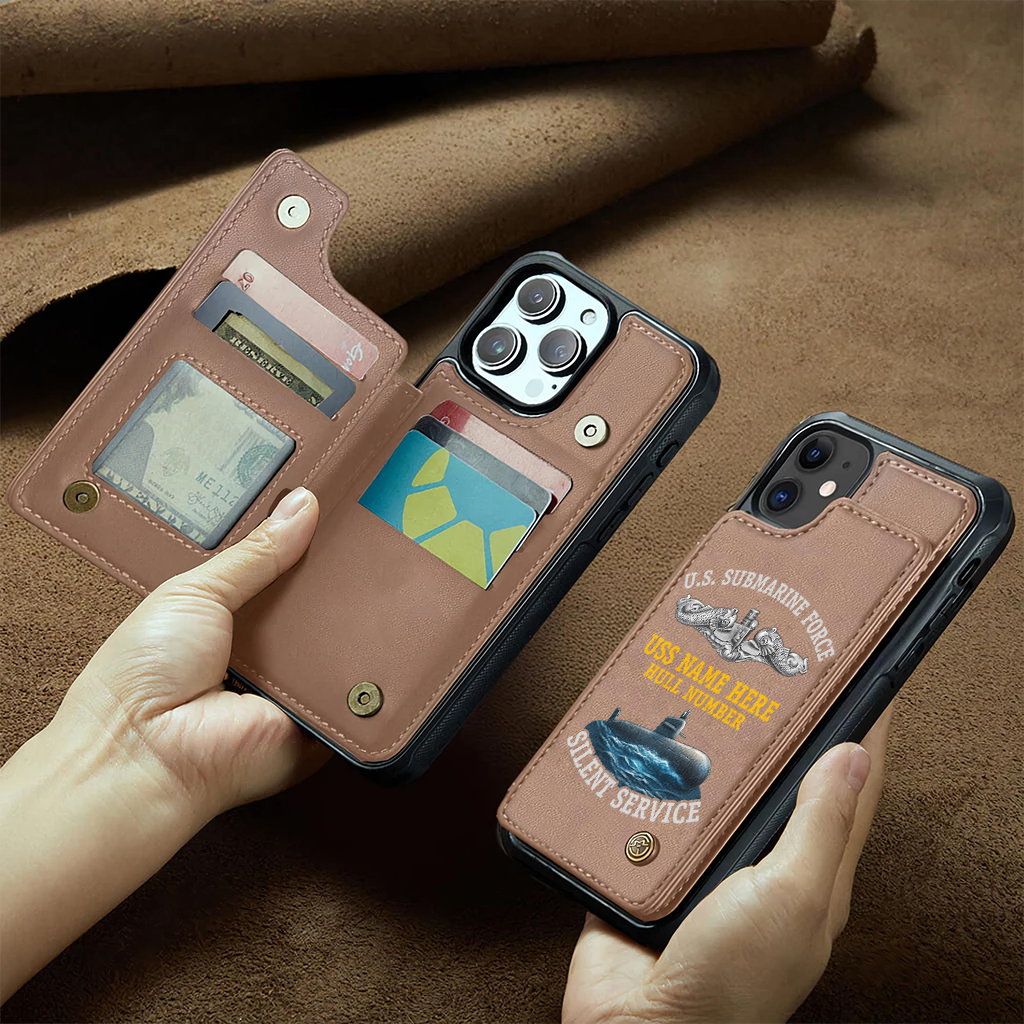 Personalizable Navy Submarine Silent Service Wallet Phone Case