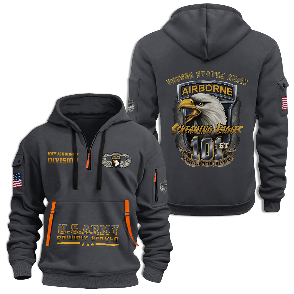 101st Airborne Division Quarter Zip Hoodie