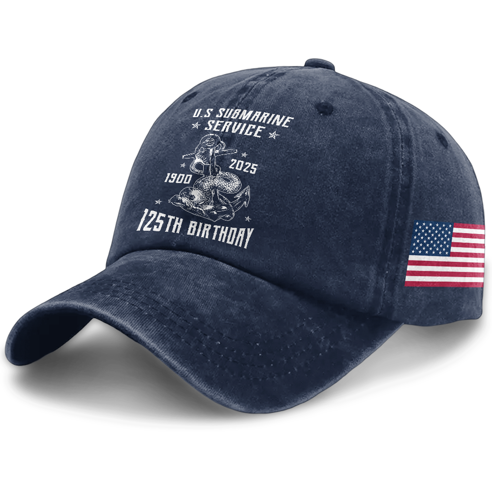Navy Submarine 125th Birthday Washed Cap
