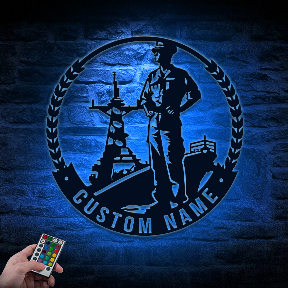 Personalized Navy Sailor Metal Sign Wall Art