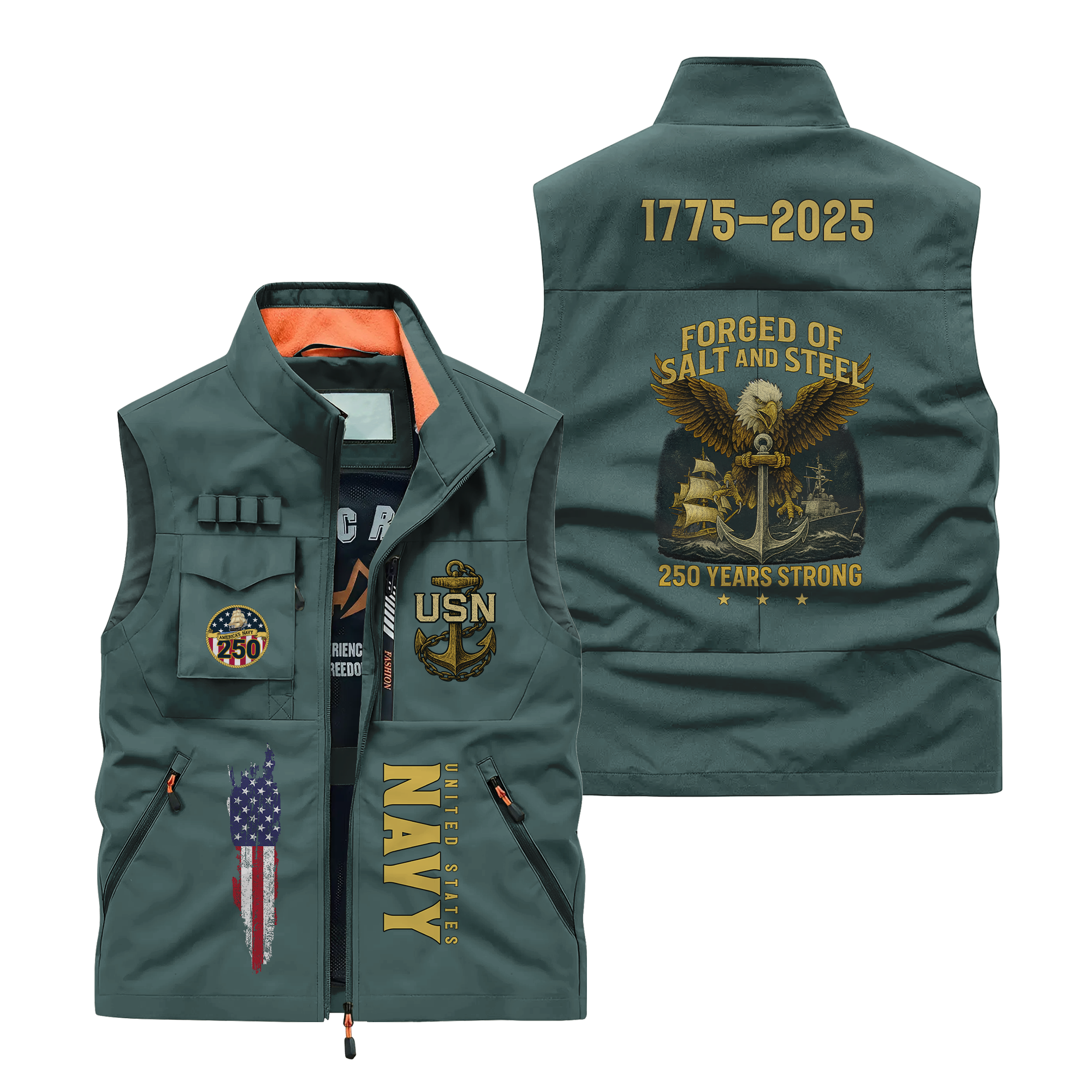 Navy 250th Anniversary Pocket Vest