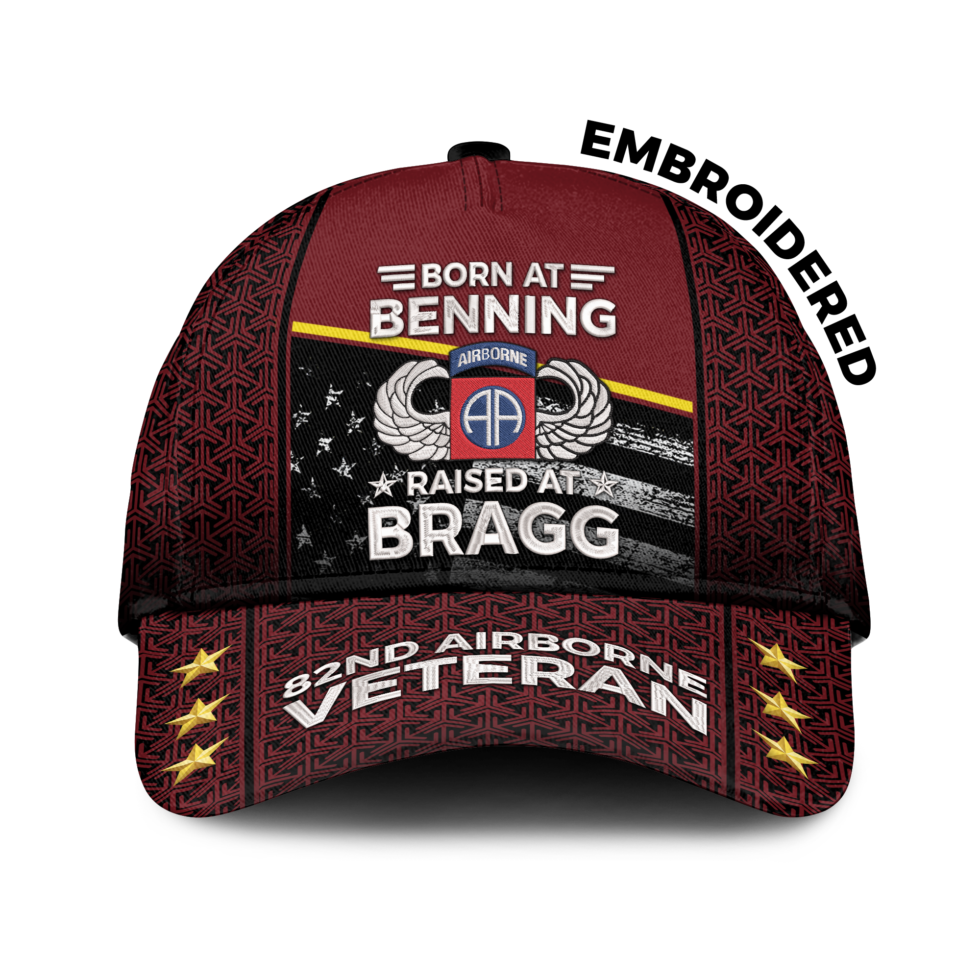 Born At Benning Raised At Bragg Embroidered & Printed Cap