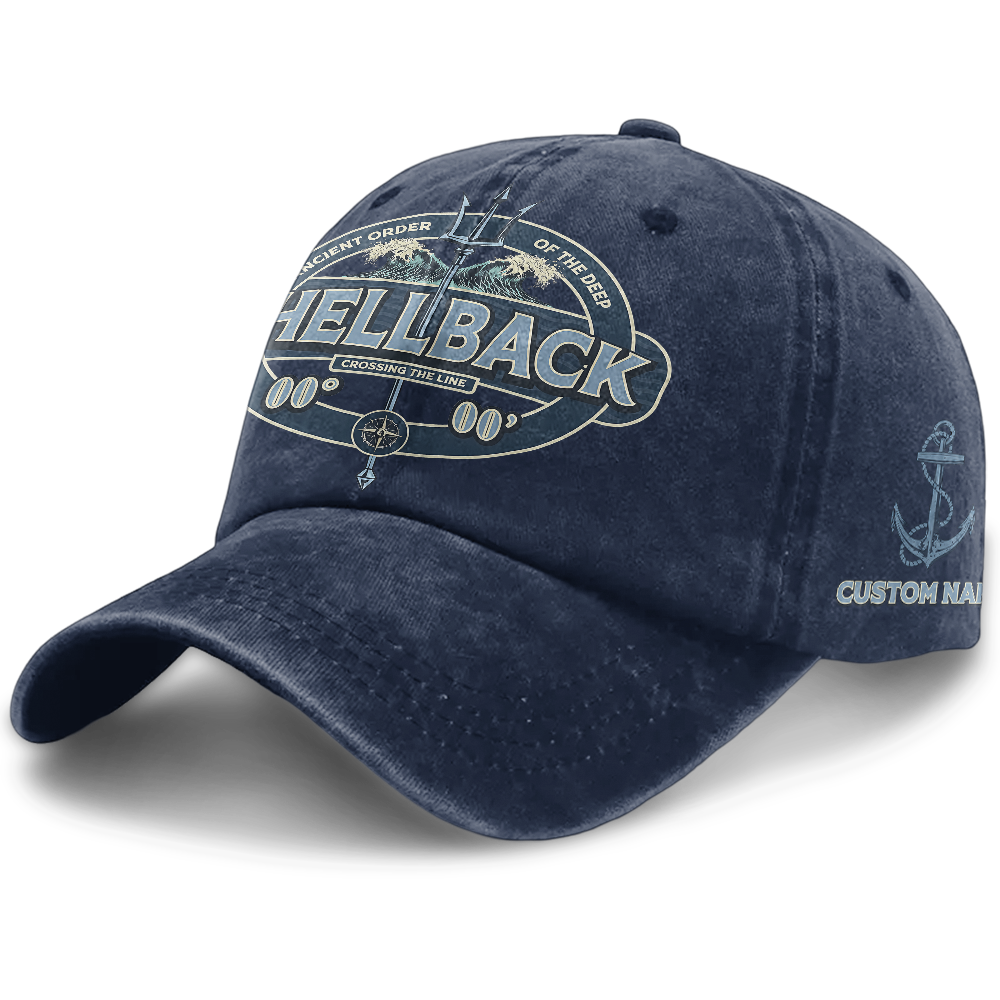 Personalizable Navy Shellback Washed Cap