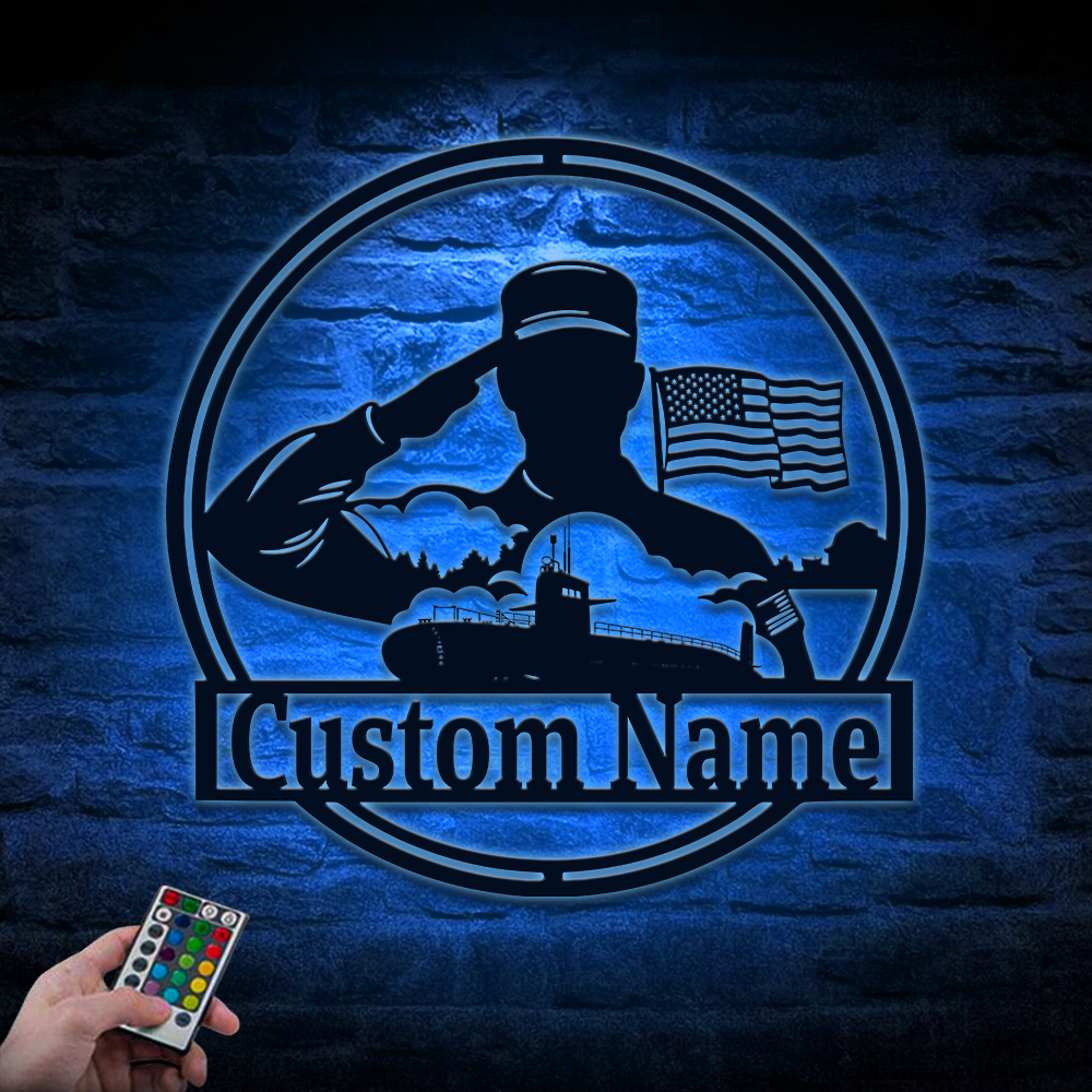 Personalized Navy Submarine Metal Sign Wall Art