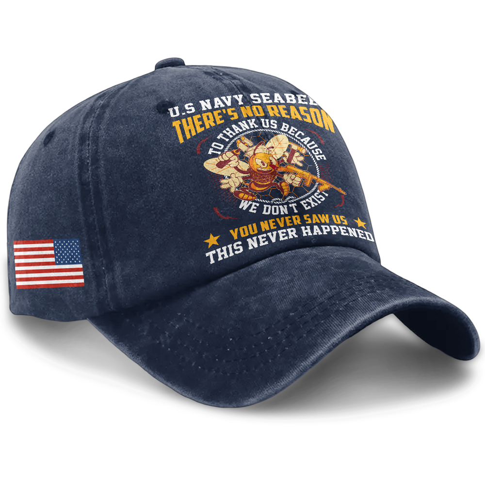 Personalizable Navy Seabee Washed Cap