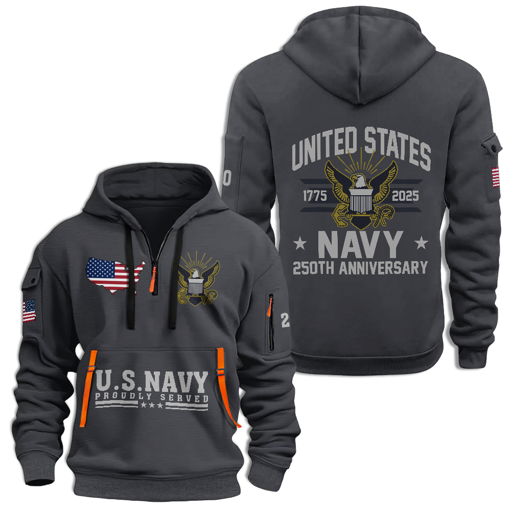 Navy 250th Anniversary Quarter Zip Hoodie