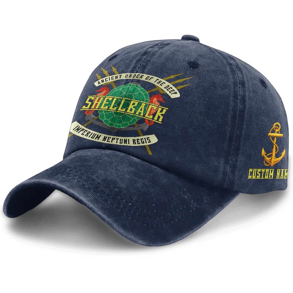 Personalizable Navy Shellback Washed Cap