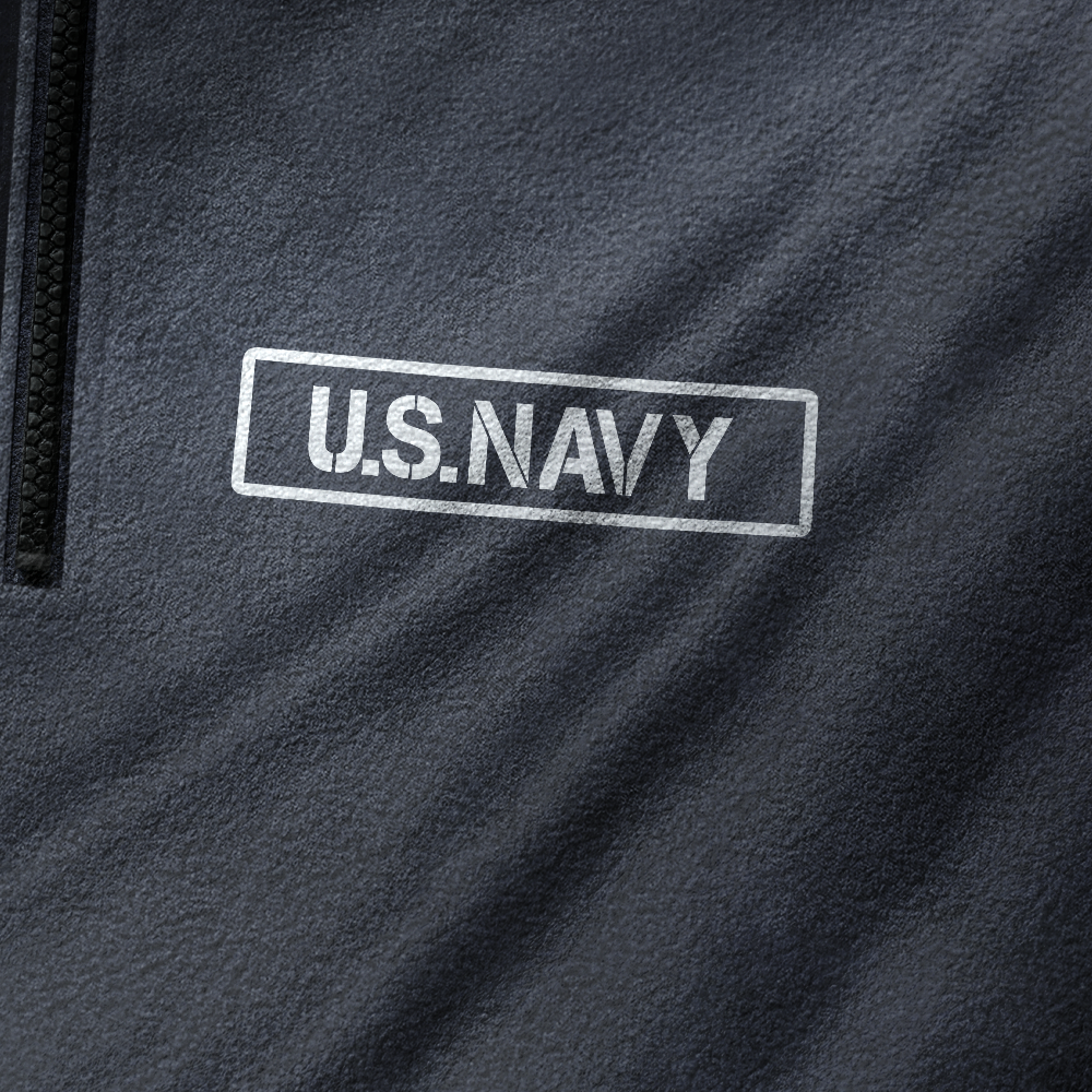 Personalizable Navy Ship Half-Zip Raglan Sweatshirt