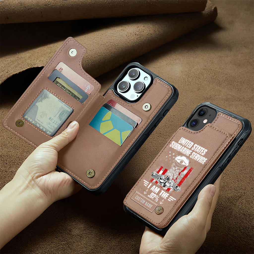 Personalizable Navy Submarine I'm The .02% Wallet Phone Case