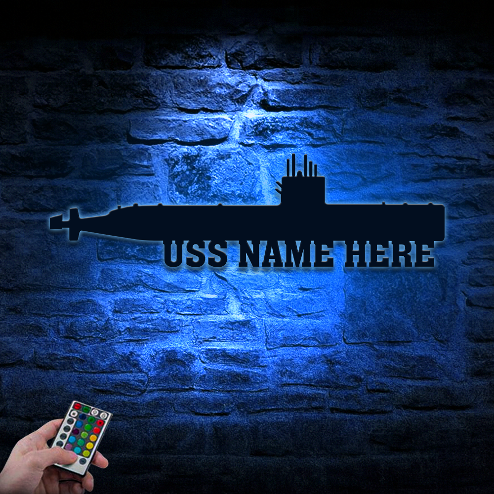Personalized Navy Submarine Metal Sign Wall Art