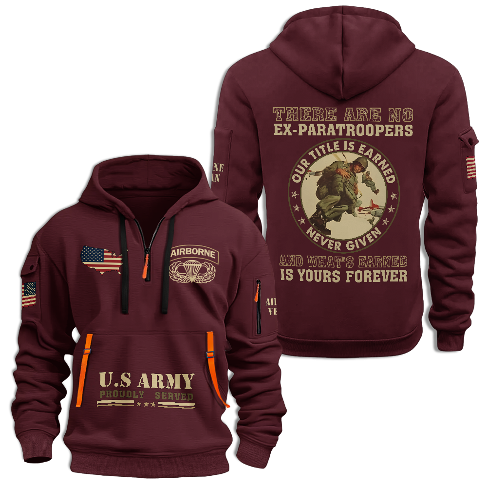 There Are No Ex-paratroopers Quarter Zip Hoodie