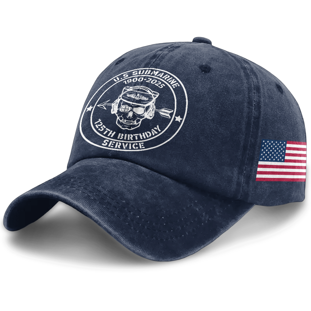 Navy Submarine 125th Birthday Washed Cap