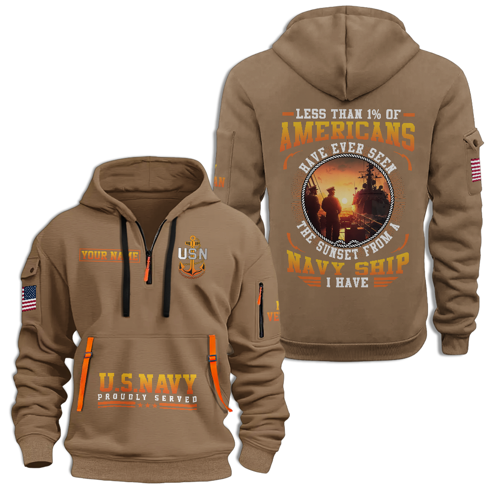 Less Than 1% Sunset Customizable Quarter Zip Hoodie