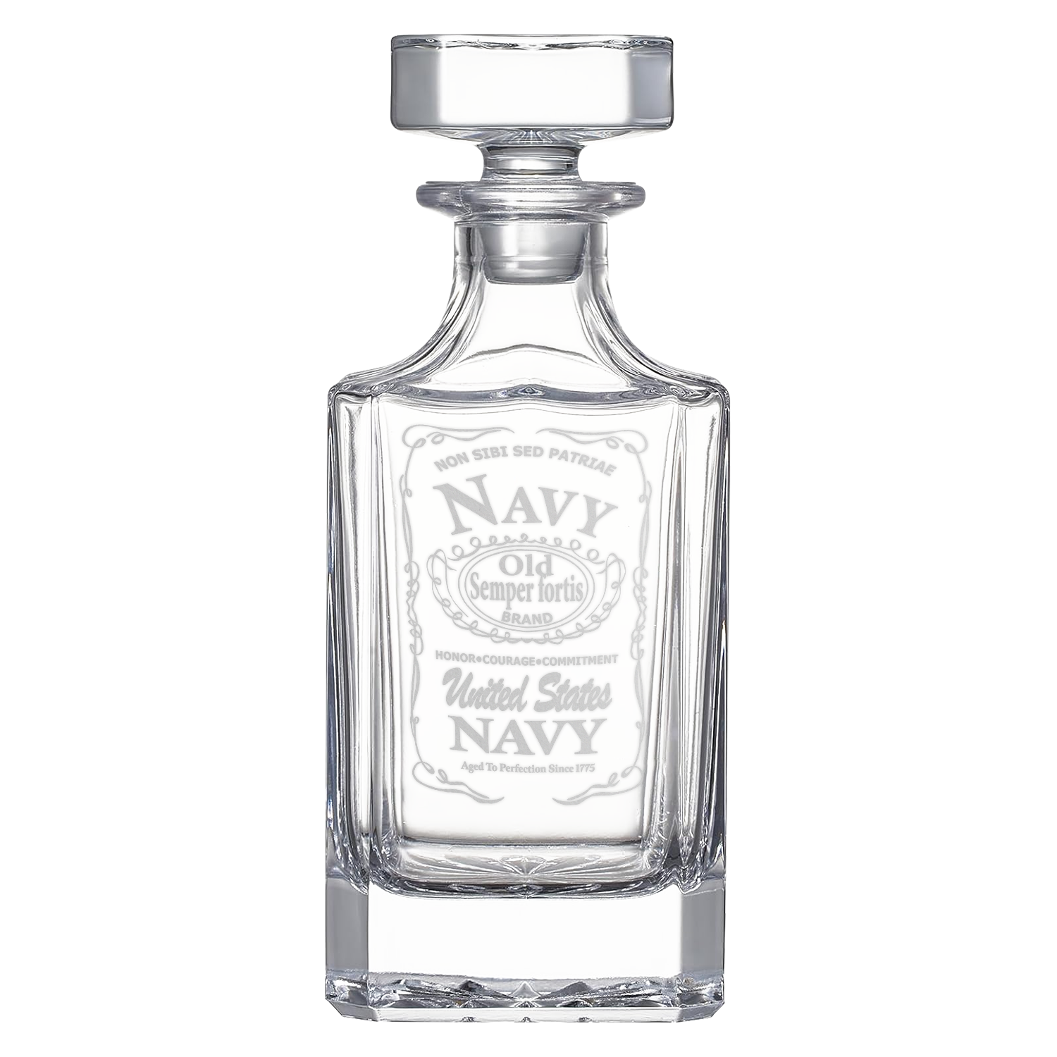 Personalizable Navy Submarine Bullet Whiskey Glass & Decanter Set