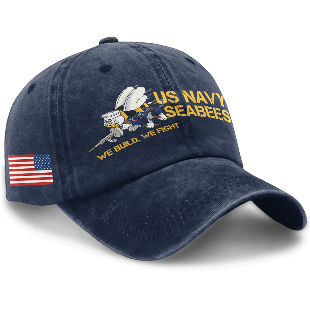 Personalizable Navy Seabee Washed Cap