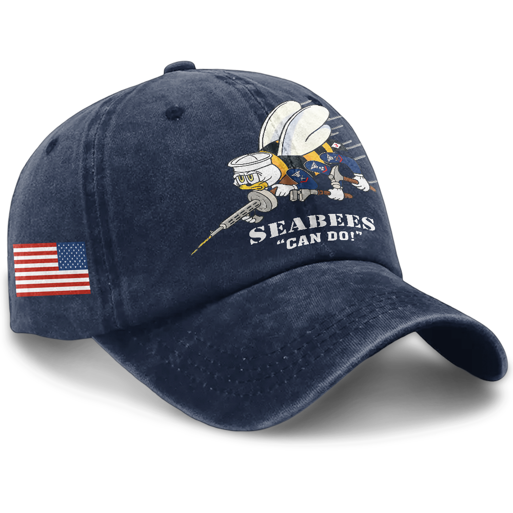 Personalizable Navy Seabee Washed Cap