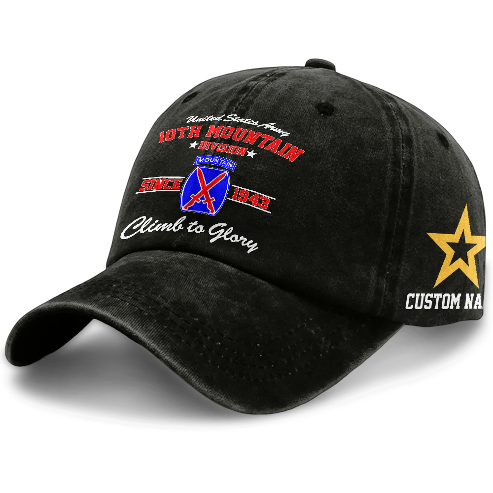 Personalizable Army 10th Mountain Division Washed Cap