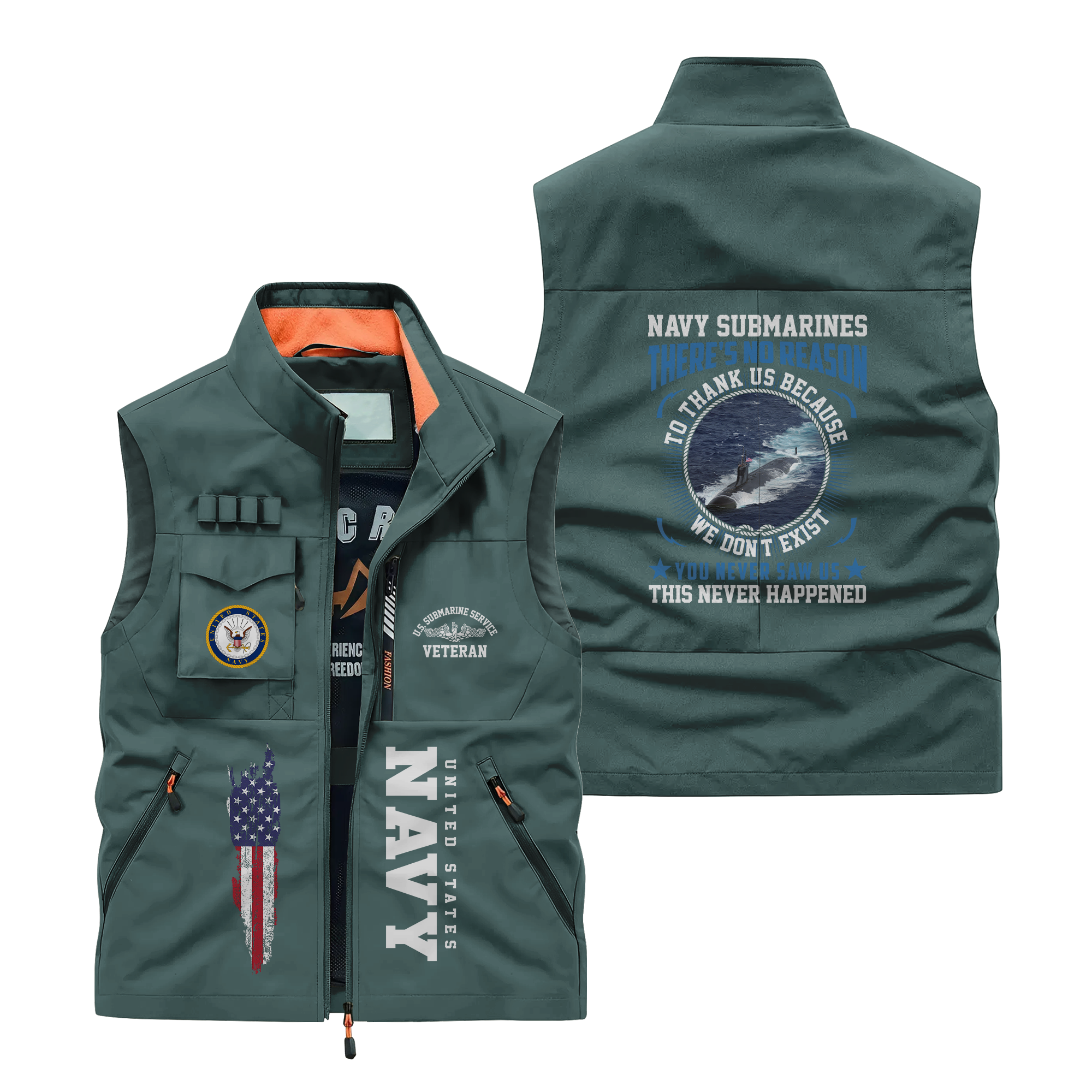 Navy Submarines There's No Reason To Thank Us Pocket Vest