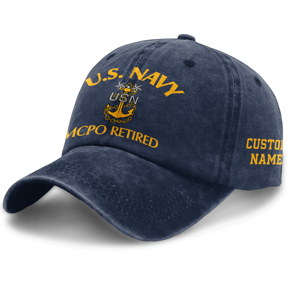 Personalizable Navy MCPO Retired Washed Cap