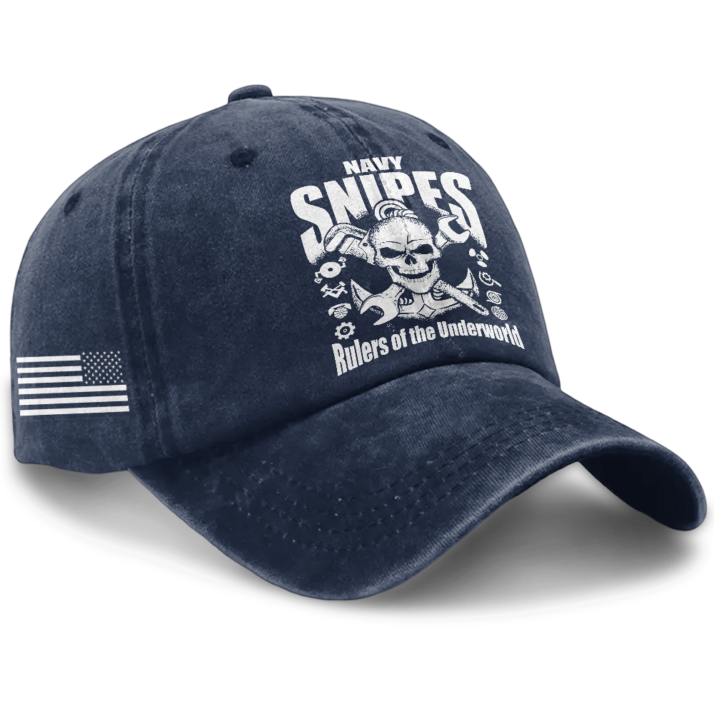 Personalizable Navy Snipes Washed Cap