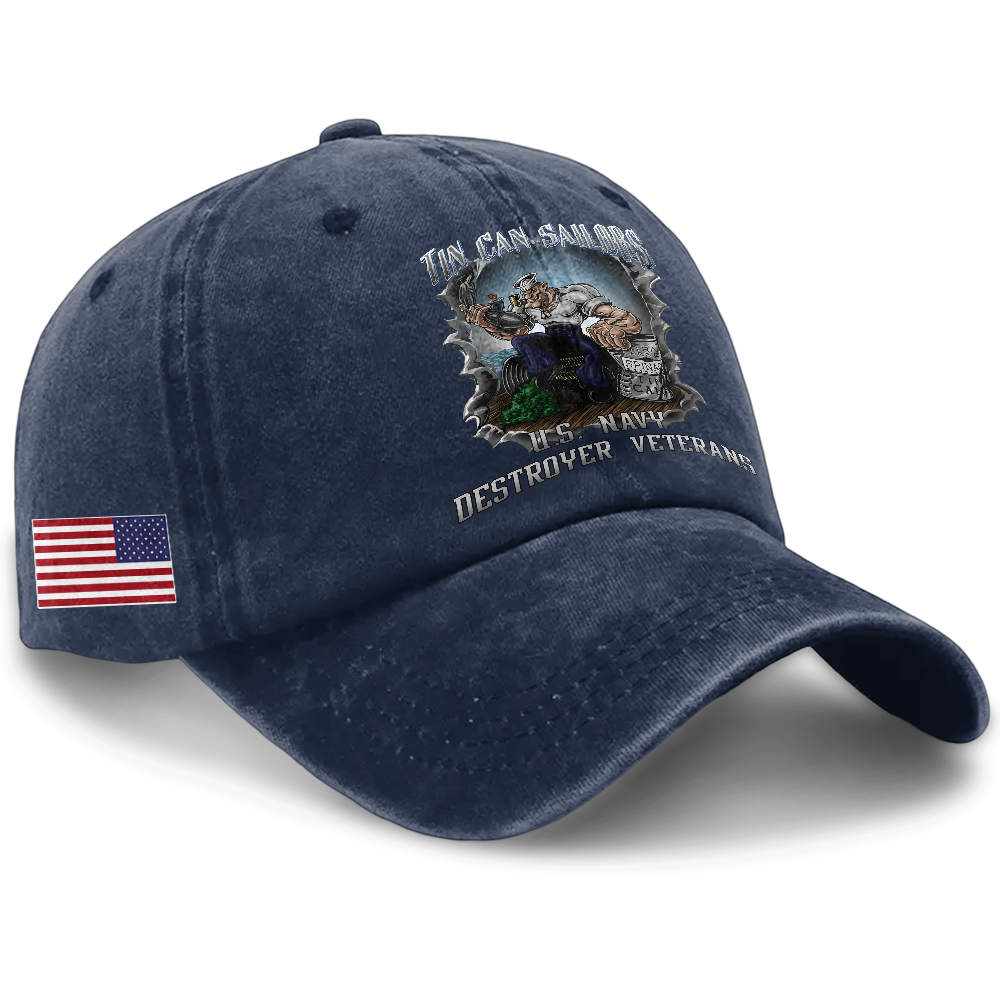 Personalizable Tin Can Sailors Washed Cap