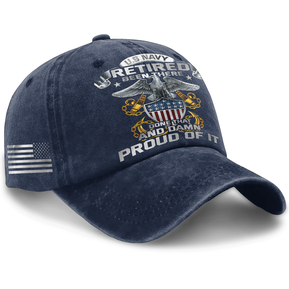 Personalized Navy Been There Done That Washed Cap