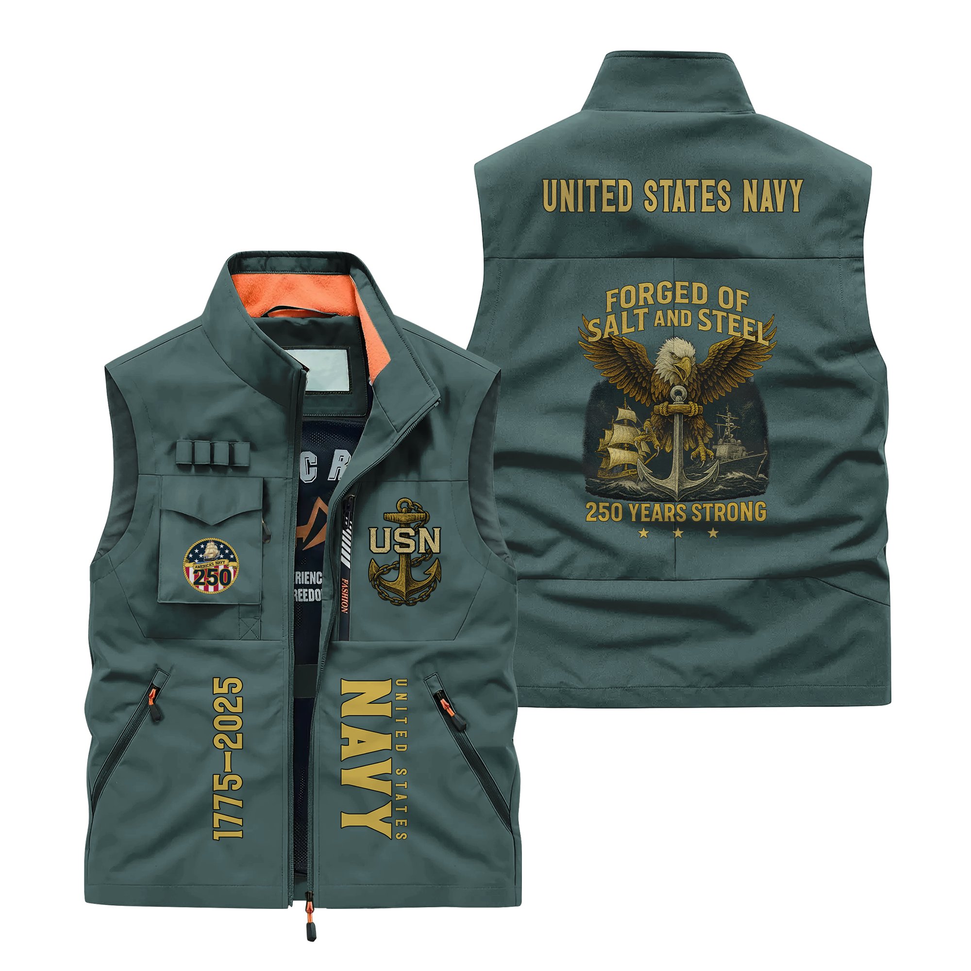 Navy 250th Anniversary Pocket Vest