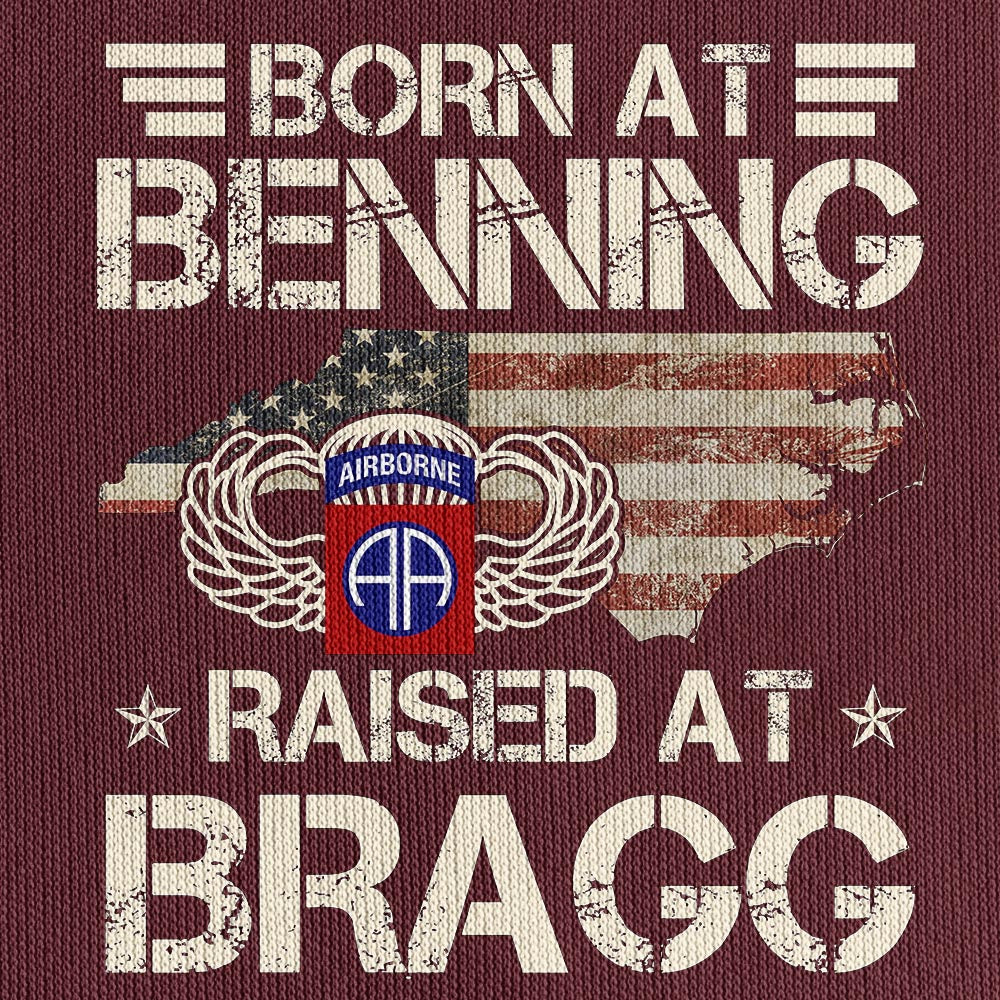 Airborne Born At Benning Raised At Bragg Quarter Zip Hoodie