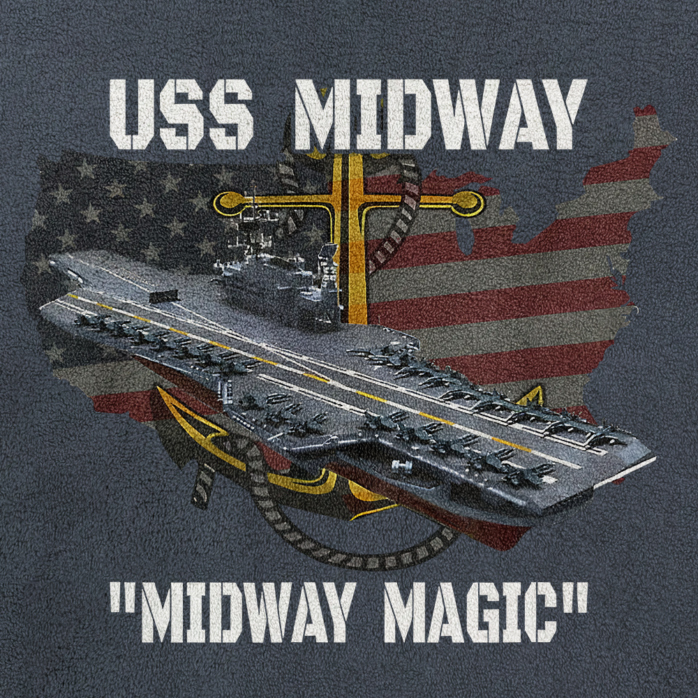 Personalizable Navy Ship Half-Zip Raglan Sweatshirt