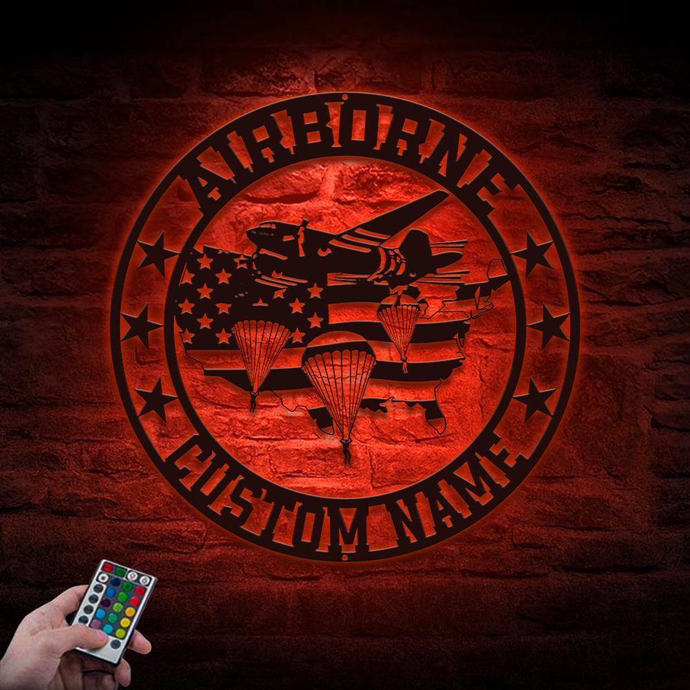 Personalized Airborne Metal Sign Wall Art