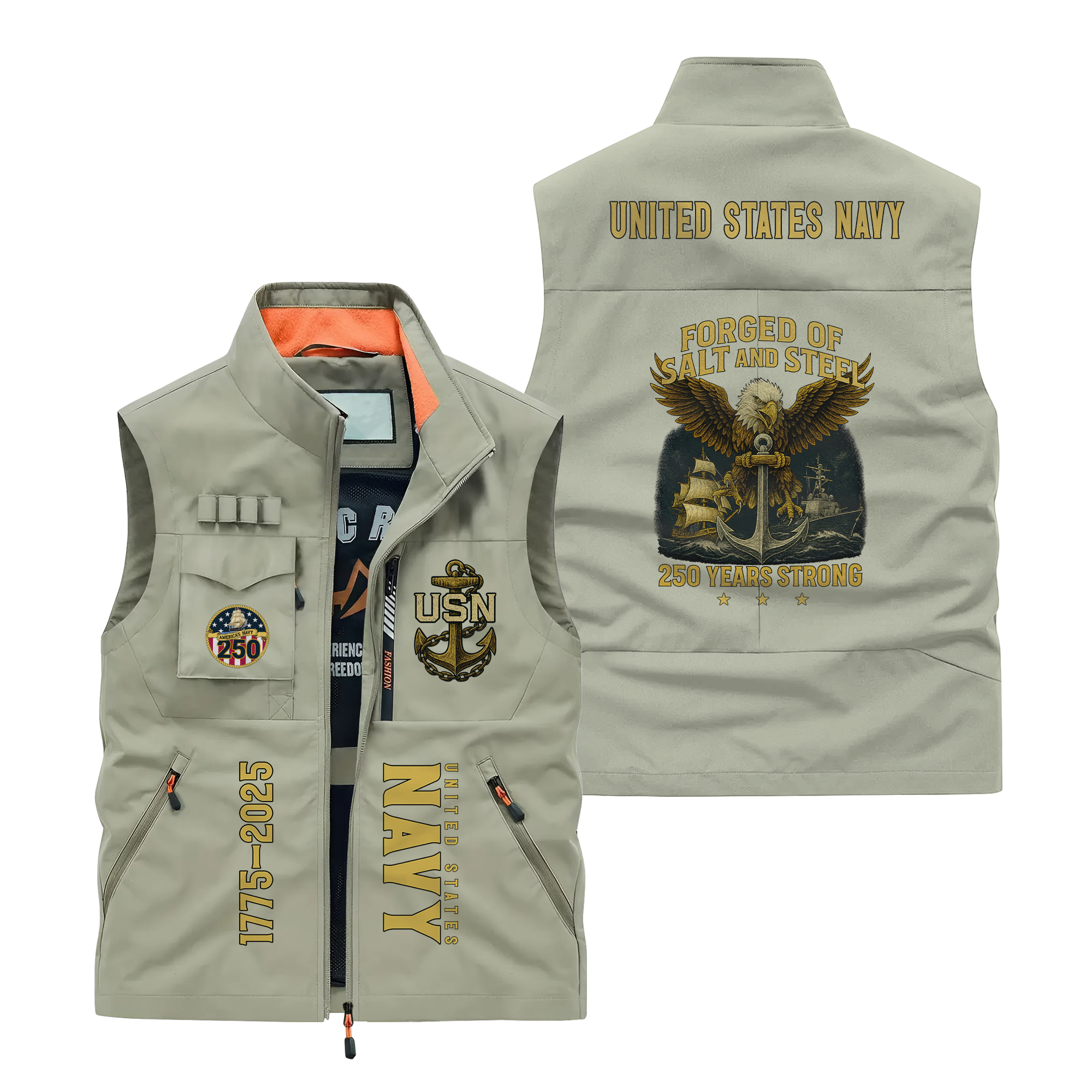 Navy 250th Anniversary Pocket Vest
