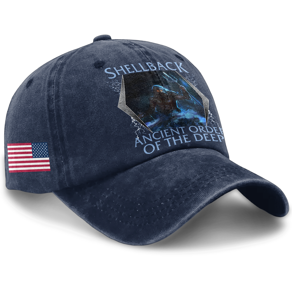 Personalizable Navy Shellback Washed Cap