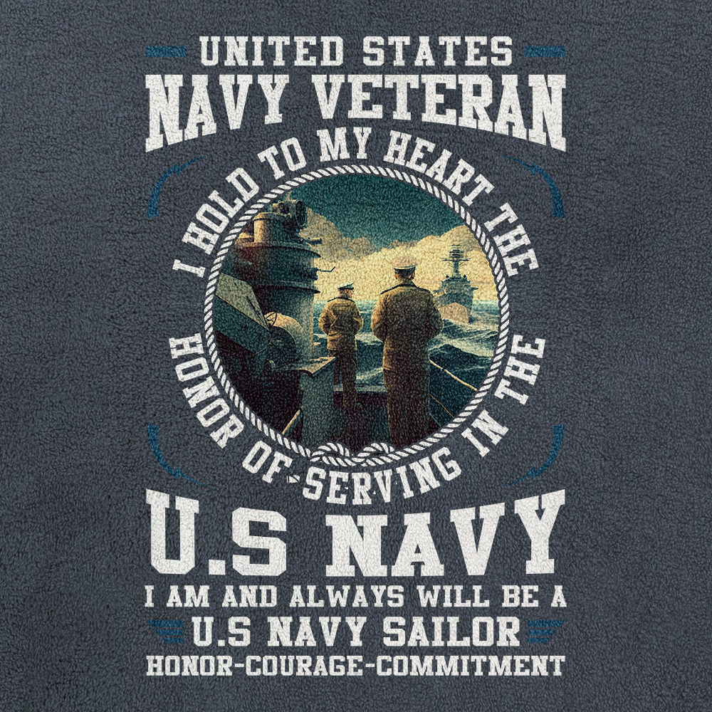 Navy Honor Courage Commitment Half-Zip Raglan Sweatshirt