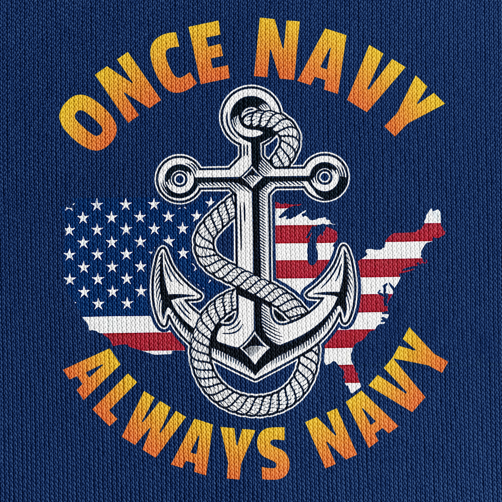 Once Navy Always Navy Personalizable Quarter Zip Hoodie