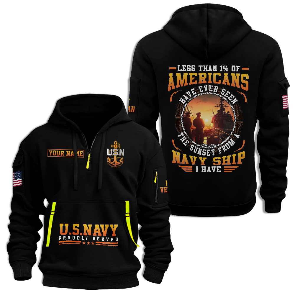 Less Than 1% Sunset Customizable Quarter Zip Hoodie